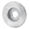 E-Line Drilled & Slotted Silver Brake Rotor, 1984-1985 Infiniti/Nissan, Position: Rear Left - image 1