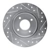 E-Line Drilled & Slotted Silver Brake Rotor, 1984-1985 Infiniti/Nissan, Position: Rear Left - image 2