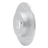 E-Line Drilled & Slotted Silver Brake Rotor, 1984-1985 Infiniti/Nissan, Position: Rear Right - image 1