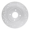 E-Line Drilled & Slotted Silver Brake Rotor, 1984-1985 Infiniti/Nissan, Position: Rear Right - image 3