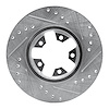 E-Line Drilled & Slotted Silver Brake Rotor, 1984-1989 Infiniti/Nissan, Position: Front Left - image 1