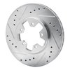 E-Line Drilled & Slotted Silver Brake Rotor, 1984-1989 Infiniti/Nissan, Position: Front Left - image 2