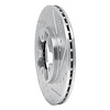 E-Line Drilled & Slotted Silver Brake Rotor, 1984-1989 Infiniti/Nissan, Position: Front Right - image 1