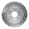 E-Line Drilled & Slotted Silver Brake Rotor, 1984-1988 Infiniti/Nissan, Position: Rear Left - image 1