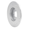 E-Line Drilled & Slotted Silver Brake Rotor, 1984-1988 Infiniti/Nissan, Position: Rear Right - image 1