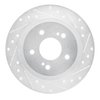 E-Line Drilled & Slotted Silver Brake Rotor, 1984-1988 Infiniti/Nissan, Position: Rear Right - image 2