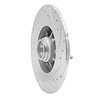 E-Line Drilled & Slotted Silver Brake Rotor, 1984-1987 Infiniti/Nissan, Position: Rear Left - image 1