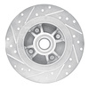 E-Line Drilled & Slotted Silver Brake Rotor, 1984-1987 Infiniti/Nissan, Position: Rear Right - image 1