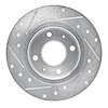 E-Line Drilled & Slotted Silver Brake Rotor, 1986-2006 Infiniti/Nissan, Position: Front Right - image 1