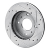 E-Line Drilled & Slotted Silver Brake Rotor, 1985-1989 Infiniti/Nissan, Position: Front Left - image 1
