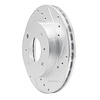 E-Line Drilled & Slotted Silver Brake Rotor, 1985-1989 Infiniti/Nissan, Position: Front Right - image 1