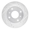 E-Line Drilled & Slotted Silver Brake Rotor, 1985-1989 Infiniti/Nissan, Position: Front Right - image 3