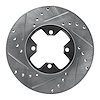 E-Line Drilled & Slotted Silver Brake Rotor, 1984-1985 Infiniti/Nissan, Position: Front Left - image 1