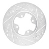 E-Line Drilled & Slotted Silver Brake Rotor, 1984-1985 Infiniti/Nissan, Position: Front Right - image 1