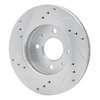 E-Line Drilled & Slotted Silver Brake Rotor, 1986-2017 Infiniti/Nissan, Position: Front Right - image 2