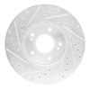 E-Line Drilled & Slotted Silver Brake Rotor, 1987-1989 Infiniti/Nissan, Position: Front Right - image 2