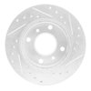 E-Line Drilled & Slotted Silver Brake Rotor, 1989-1996 Infiniti/Nissan, Position: Front Left - image 2