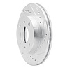 E-Line Drilled & Slotted Silver Brake Rotor, 1989-2013 Fits Multiple Makes/Models, Position: Front Right - image 1
