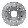 E-Line Drilled & Slotted Silver Brake Rotor, 1989-1998 Infiniti/Nissan, Position: Rear Left - image 1