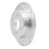 E-Line Drilled & Slotted Silver Brake Rotor, 1989-1998 Infiniti/Nissan, Position: Rear Right - image 1