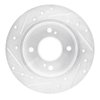 E-Line Drilled & Slotted Silver Brake Rotor, 1989-1998 Infiniti/Nissan, Position: Rear Right - image 3