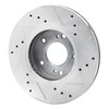 E-Line Drilled & Slotted Silver Brake Rotor, 1989-1999 Infiniti/Nissan, Position: Front Left - image 3
