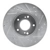E-Line Drilled & Slotted Silver Brake Rotor, 1989-1999 Infiniti/Nissan, Position: Front Left - image 4