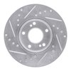 E-Line Drilled & Slotted Silver Brake Rotor, 1989-1999 Infiniti/Nissan, Position: Front Right - image 3