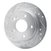 E-Line Drilled & Slotted Silver Brake Rotor, 1989-1993 Infiniti/Nissan, Position: Rear Left - image 2