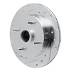 E-Line Drilled & Slotted Silver Brake Rotor, 1988-1988 Infiniti/Nissan, Position: Rear Left - image 1