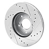 E-Line Drilled & Slotted Silver Brake Rotor, 1989-1990 Infiniti/Nissan, Position: Front Left - image 1