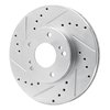E-Line Drilled & Slotted Silver Brake Rotor, 1989-1990 Infiniti/Nissan, Position: Front Left - image 2