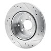 E-Line Drilled & Slotted Silver Brake Rotor, 1989-1996 Infiniti/Nissan, Position: Rear Left - image 3