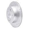 E-Line Drilled & Slotted Silver Brake Rotor, 1989-1996 Infiniti/Nissan, Position: Rear Right - image 2