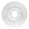 E-Line Drilled & Slotted Silver Brake Rotor, 1989-1996 Infiniti/Nissan, Position: Front Right - image 3