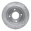E-Line Drilled & Slotted Silver Brake Rotor, 1990-2006 Infiniti/Nissan, Position: Rear Left - image 2