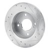 E-Line Drilled & Slotted Silver Brake Rotor, 1990-2006 Infiniti/Nissan, Position: Rear Left - image 4