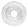 E-Line Drilled & Slotted Silver Brake Rotor, 1990-2006 Infiniti/Nissan, Position: Rear Right - image 3