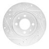E-Line Drilled & Slotted Silver Brake Rotor, 1988-2006 Infiniti/Nissan, Position: Front Right - image 2