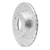 E-Line Drilled & Slotted Silver Brake Rotor, 1988-2006 Infiniti/Nissan, Position: Front Right - image 3