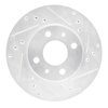 E-Line Drilled & Slotted Silver Brake Rotor, 1988-2006 Infiniti/Nissan, Position: Front Right - image 4