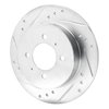 E-Line Drilled & Slotted Silver Brake Rotor, 1991-1994 Infiniti/Nissan, Position: Rear Left - image 2