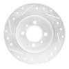 E-Line Drilled & Slotted Silver Brake Rotor, 1991-1994 Infiniti/Nissan, Position: Rear Right - image 3