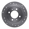 E-Line Drilled & Slotted Silver Brake Rotor, 1991-2006 Infiniti/Nissan, Position: Rear Right - image 3