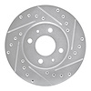 E-Line Drilled & Slotted Silver Brake Rotor, 1991-1994 Infiniti/Nissan, Position: Front Right - image 1