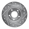 E-Line Drilled & Slotted Silver Brake Rotor, 1994-2004 Infiniti/Nissan, Position: Rear Left - image 1