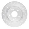 E-Line Drilled & Slotted Silver Brake Rotor, 1994-2004 Infiniti/Nissan, Position: Rear Right - image 3