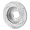 E-Line Drilled & Slotted Silver Brake Rotor, 1995-2000 Infiniti/Nissan, Position: Front Left