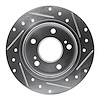E-Line Drilled & Slotted Silver Brake Rotor, 1994-1998 Infiniti/Nissan, Position: Rear Left - image 1