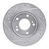 E-Line Drilled & Slotted Silver Brake Rotor, 1996-1998 Infiniti/Nissan, Position: Front Right - image 1